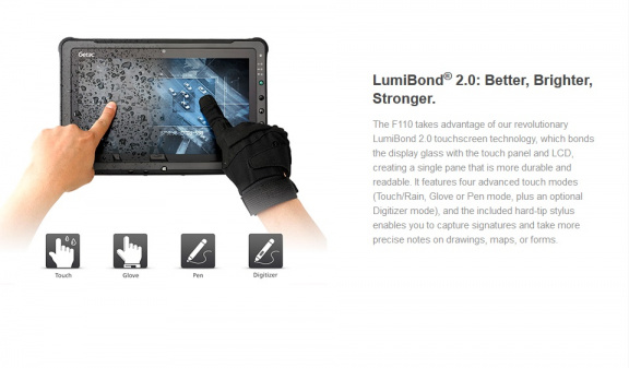 Fully Rugged Tablet Getac F110 G3 Basic USB BT WLAN hot-swap Win.10 Pro FE21YQKB1DXX
