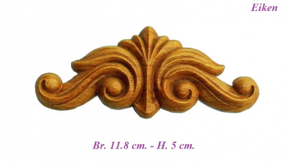 === Klokkast ornament = eiken = gebruikt === 34695
