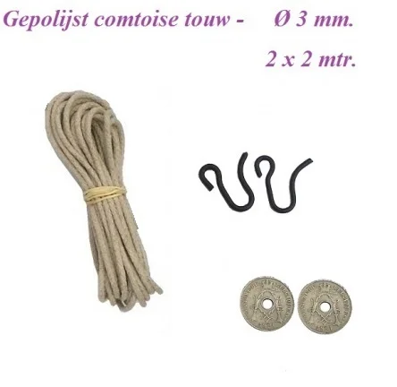 Gepolijst comtoise touw + haken en muntringen 33516