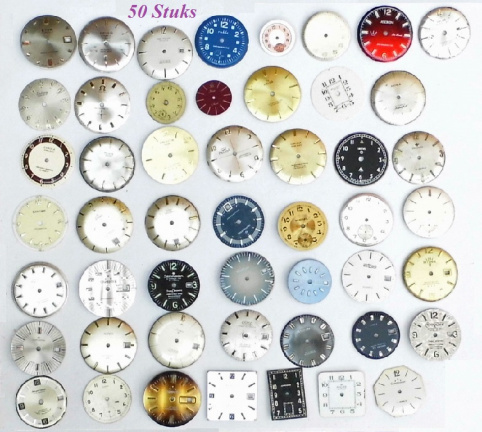 === 50 Wijzerplaatjes = Horloge = gebruikt === 34820 - nr. 1