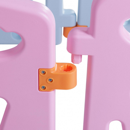 Playpen - grondbox - kunststof roze wit blauw 8 panelen - Afbeelding 7