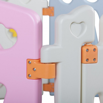 Playpen - grondbox - kunststof roze wit blauw 8 panelen - Afbeelding 8