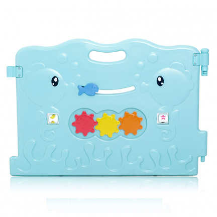 Playpen - grondbox - kunststof ocean blauw 14 panelen - Afbeelding 6