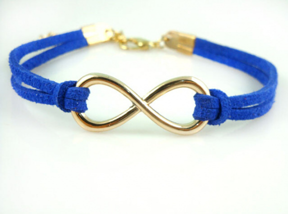 eindeloze liefde armband infinity goud eternity armbandje royaal blauw ME ribbon sieraad - nr. 1