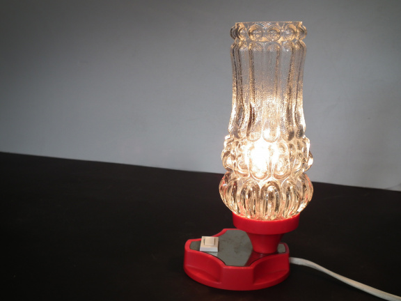 vintage bedlampjes met rode voet