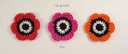 Hip gehaakt! 3 hip gehaakte bloemen - nr. 1