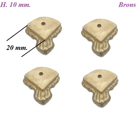 === 4 Klokstel pootjes = brons = gebruikt === 29610