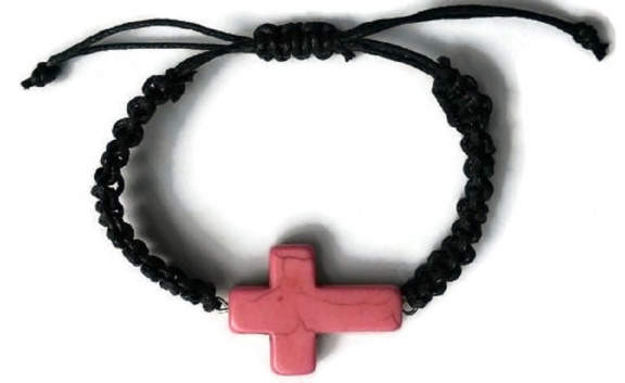 Armband kruis roze - nr. 1
