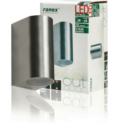 Ranex Kimi rvs wandlamp 2x 3 Watt 230V - Afbeelding 2