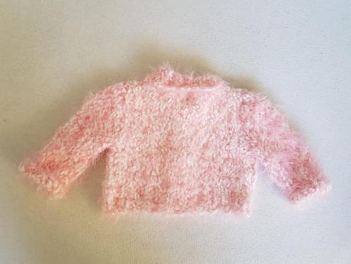 Nieuw roze gebreide fluffy jas maat 3-6mnd - Afbeelding 2