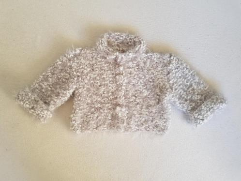 Grijs/wit gebreide fluffy jas maat 68/74 nieuw - nr. 1