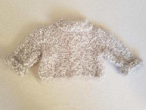 Grijs/wit gebreide fluffy jas maat 68/74 nieuw - Afbeelding 2