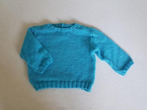 Nieuwe aquablauw gebreide trui maat 80 - nr. 1