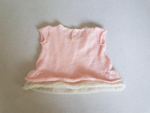 Nieuw zacht roze gebreid jurkje maat 56/62 - Afbeelding 2