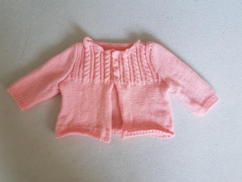 Zoet roze gebreid vest maat 62/68 nieuw - nr. 1