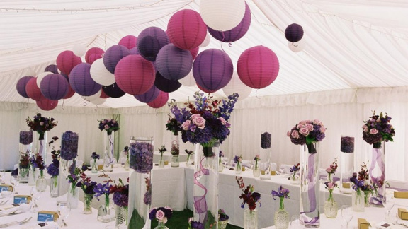 Gekleurde lampionnen, led lampions, bruiloft decoratie, huwelijk versiering, lampion - Afbeelding 8