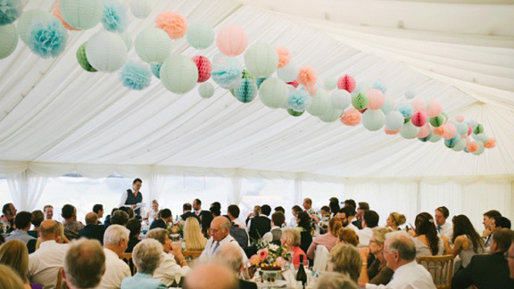 Pompom, papieren bollen, pompoms, feestdecoratie, tissue bol, lampion - Afbeelding 8