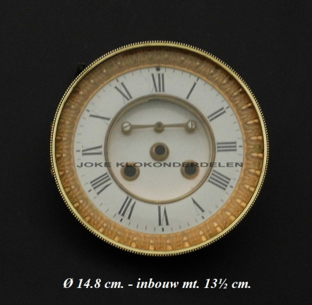 Deur / wijzerplaat = Franse pendule = gesl glas 35886