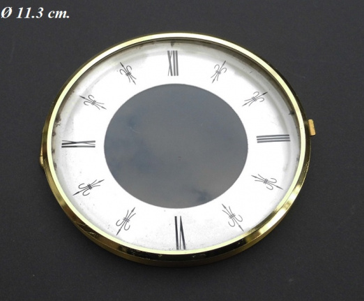 Pendule deur / wijzerplaat = bol glas 35716