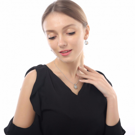 kristal hanger helder kristal met ketting zilverplated - Afbeelding 4