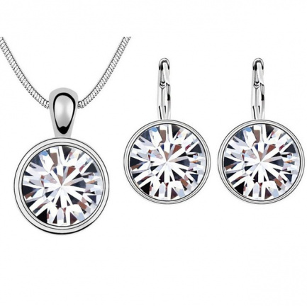 kristal oorbellen bella zilver setting met klap oorhaken - Afbeelding 2
