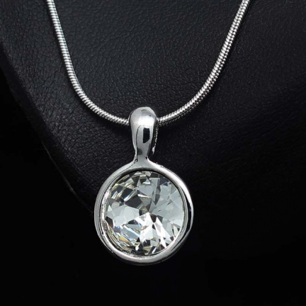 kristal oorbellen bella zilver setting met klap oorhaken - Afbeelding 3