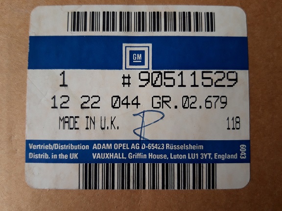 Opel Vectra A (92-95) Achterlicht B England 90506198 V156JR Rechts NOS - Afbeelding 3