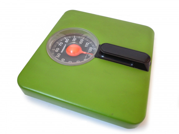 Vintage groene personen weegschaal