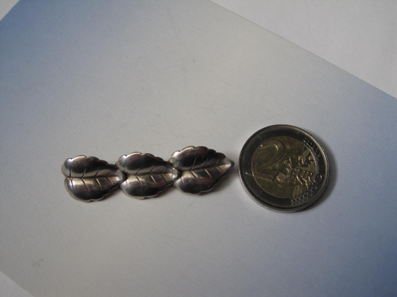 Zilveren blaadjesbroche art deco 835 Karl Hohmann - Afbeelding 2