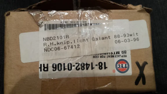 Mitsubishi Galant (88-93) Knipperlicht Indicator TYC 18-1482 Rechts NOS - Afbeelding 5