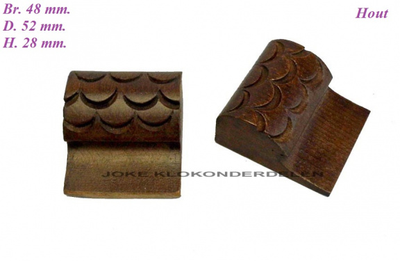 === 2 Klokkast ornamentjes = hout = oud === 36636