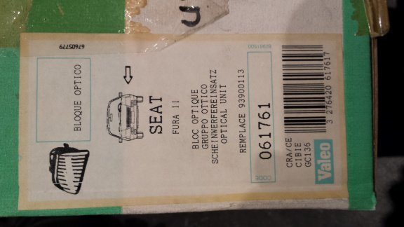 Seat Fura Type II Koplamp Valeo 061761 Links RHD NOS - Afbeelding 4
