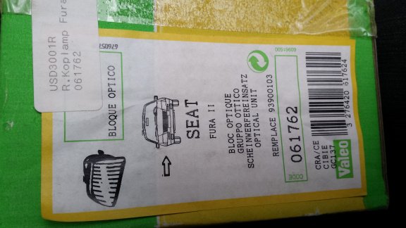 Seat Fura II Koplamp Valeo 061762 Rechts NOS - Afbeelding 4