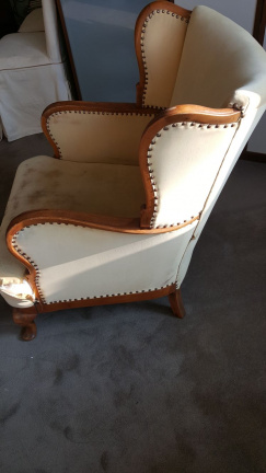 Antieke heren stoel Queen Ann bolpootjes opknapper - nr. 1