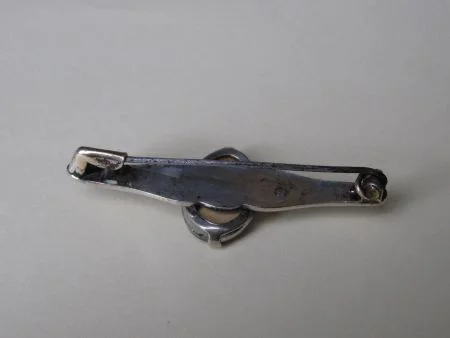 Broche antieke religie met afbeelding achter glaasje ca. 1930 art nouveau. - Afbeelding 6