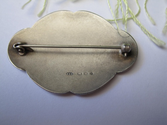 Zilveren broche fantasie bewerkt 5.0x3.4 cm - Afbeelding 4