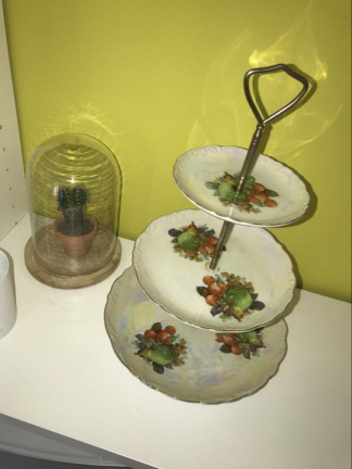 Schitterende 3 laags etagere parelmoer fruit decor - Afbeelding 3