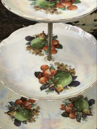 Schitterende 3 laags etagere parelmoer fruit decor - Afbeelding 4