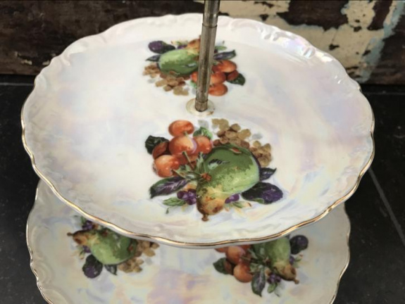 Schitterende 3 laags etagere parelmoer fruit decor - Afbeelding 6
