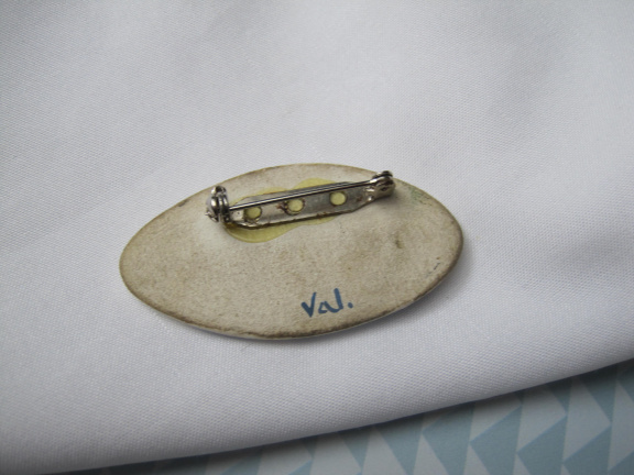 Broche Delfts blauwe keramiek porselein zeilscheepje 4.9x2.6 cm - Afbeelding 5
