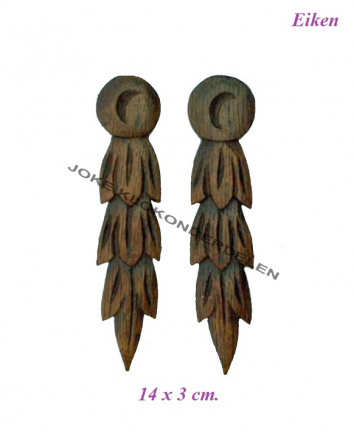 === 2 Klokkast ornamentjes = hout = oud === 37367