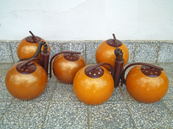 Vintage hanglampen oranje / bruin