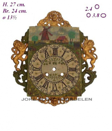 Wijzerplaat = loden ornamenten = gebruikt = 10214