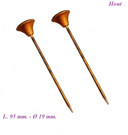 = 2 Trompetten voor Staartklok = Hout = 34710