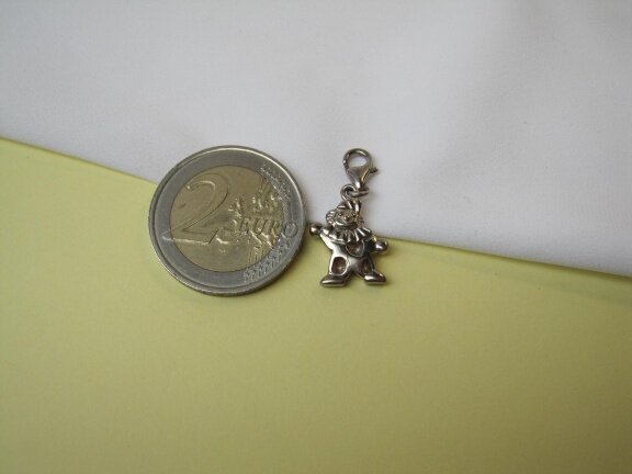 Zilveren bedel clown pierrot 1.6x1.2 cm - Afbeelding 3