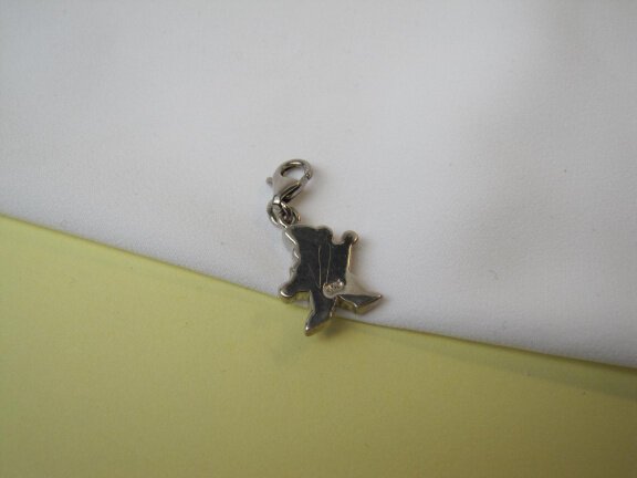 Zilveren bedel clown pierrot 1.6x1.2 cm - Afbeelding 2