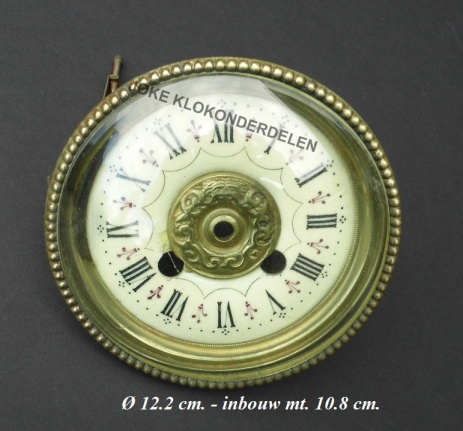 Pendule deur / wijzerplaat = bol glas = 37945