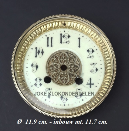 Pendule deur / wijzerplaat = gesl glas =37931