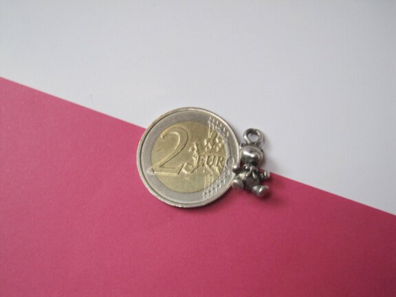 Zilveren bedel/ hanger antiek beertje 1.7x0.9 cm. - Afbeelding 5