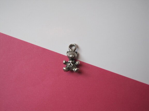 Zilveren bedel/ hanger antiek beertje 1.7x0.9 cm. - Afbeelding 6